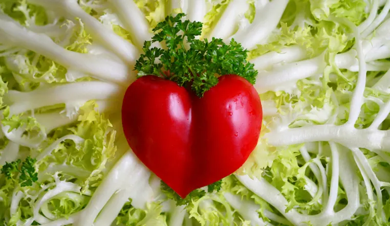image of a heart in lettuce